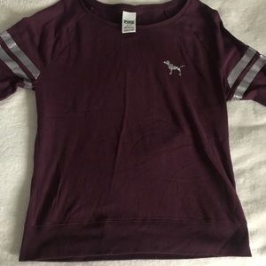 Maroon long sleeve PINK shirt